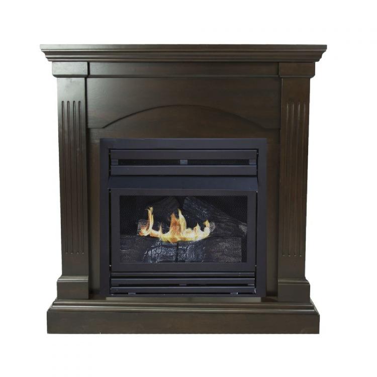 Pleasant Hearth 36 in. LP Compact Tobacco VF Fireplace System 20K BTU - VFF-PH20LP-2T2