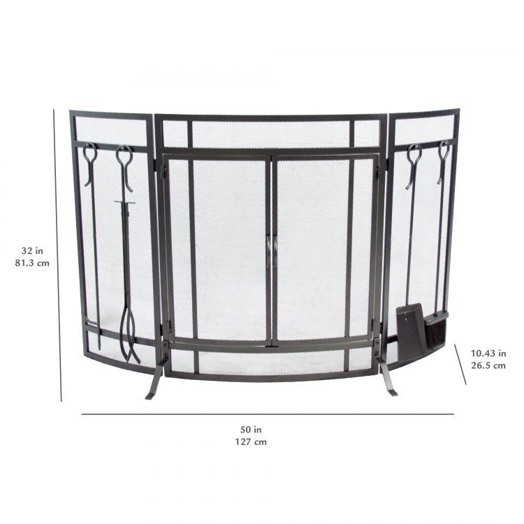 Pleasant Hearth Curved Screen with Tools - FA498ST thumbnail 6