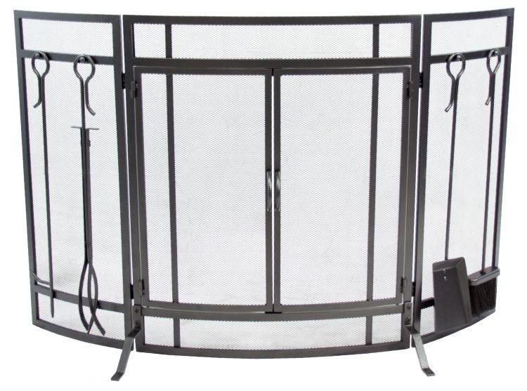 Pleasant Hearth Curved Screen with Tools - FA498ST - Image 1