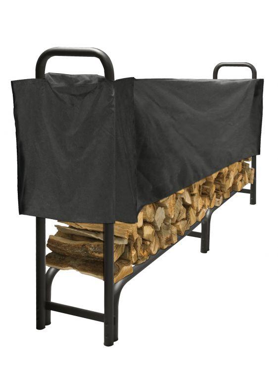 Pleasant Hearth 8 ft. Heavy Duty Log Rack with Half Cover - LS938-96SC-K - Image 1