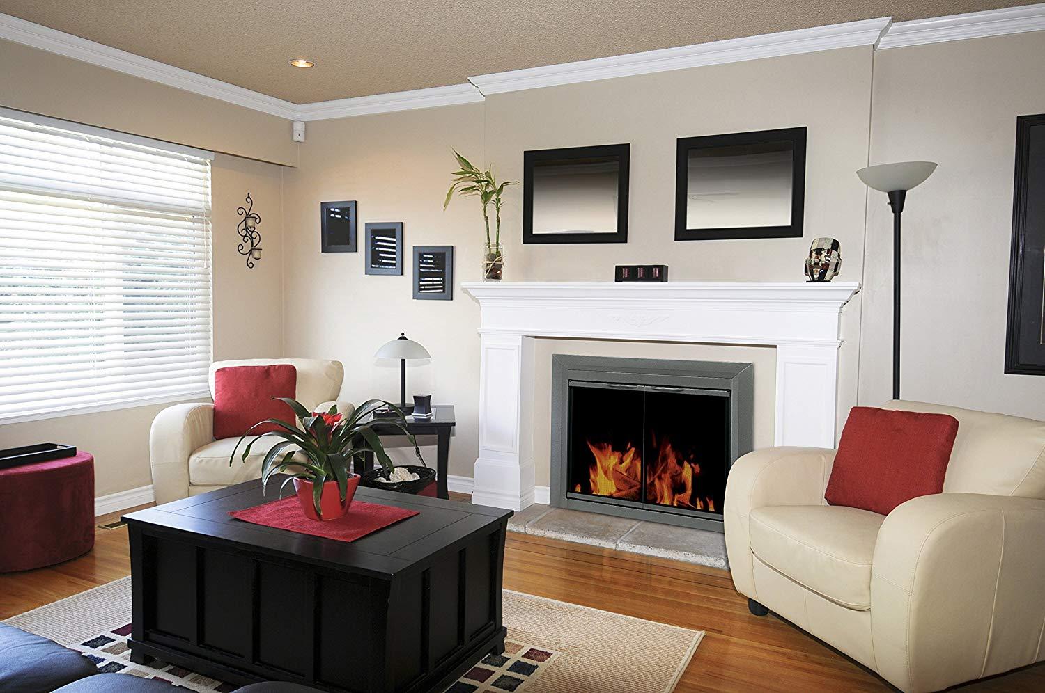 Pleasant Hearth Craton Fireplace Glass Door - Gunmetal thumbnail 3