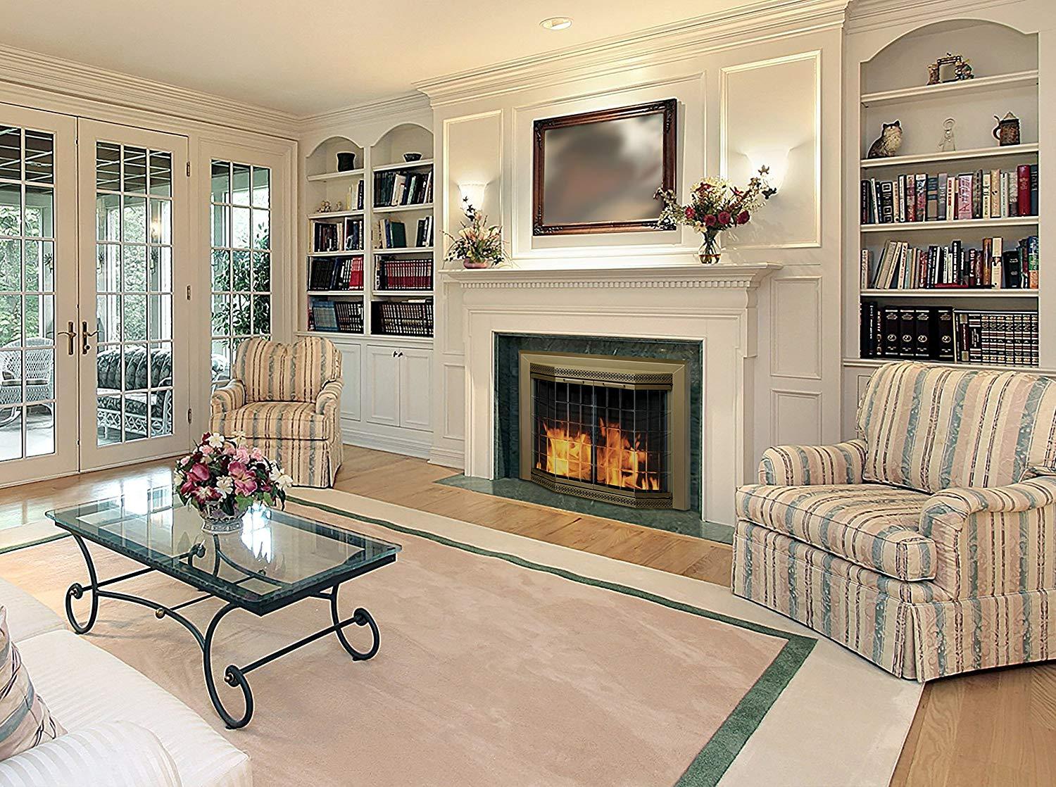 Pleasant Hearth Grandoir Fireplace Glass Door Antique Brass thumbnail 3