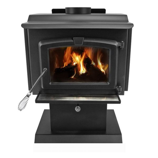 Pleasant Hearth HWS-224172MH 1,200 Sq. Ft. Small Mobile Home Stove - front flames