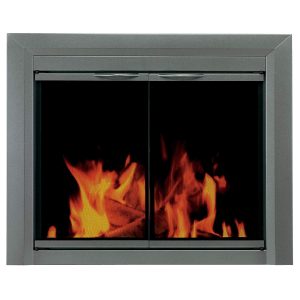 Pleasant Hearth Craton Fireplace Glass Door - Gunmetal